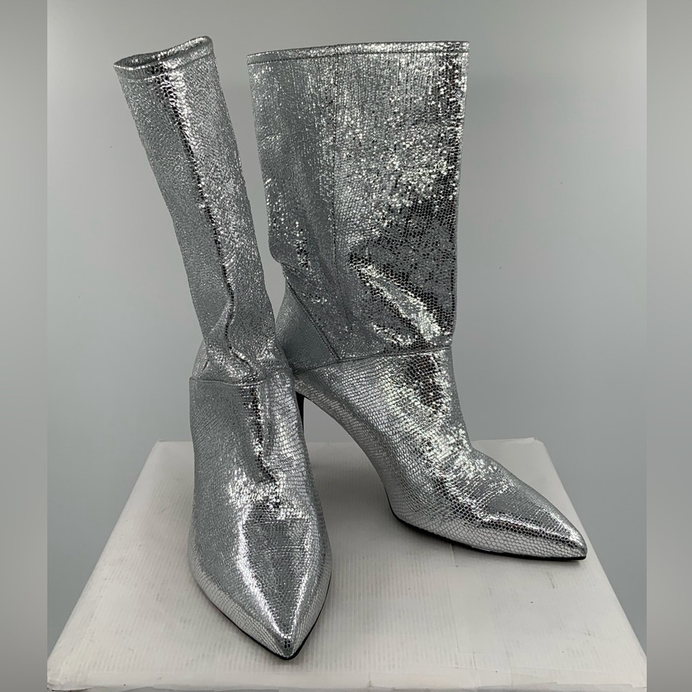 🌹New Listing🌹 NWT ALL SAINTS Orlana Womens Metallic Pointed Toe Mid-Calf Boots